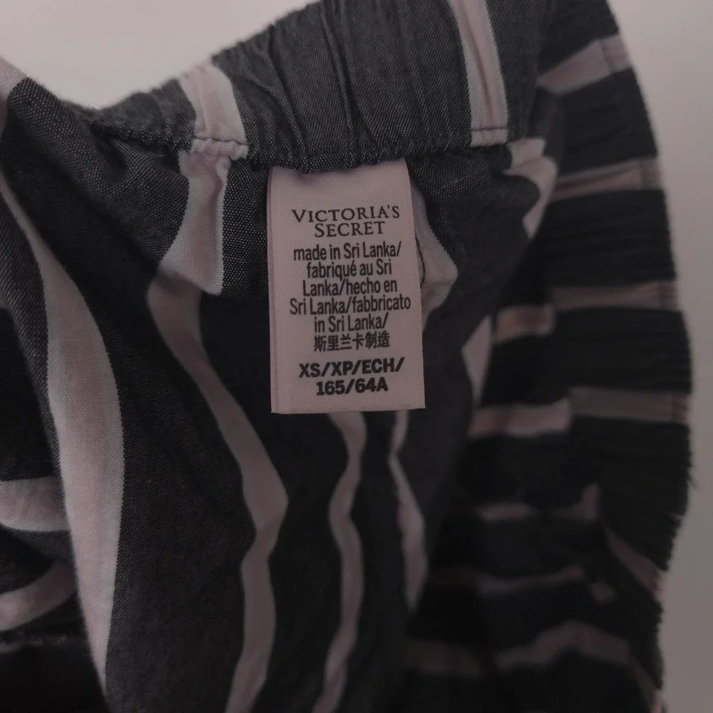 Victorias Secret Womens Striped Cotton Sleep Short XS Black‎ Pink Lounge